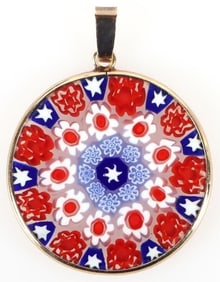 14K YELLOW GOLD MURANO GLASS LADIES PENDANT