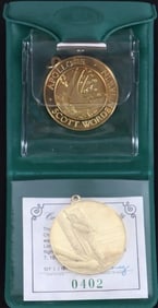 18K YELLOW GOLD 1/2OZT APOLLO 15 MEDALLION SET COA