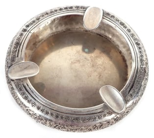 ANTIQUE PERSIAN .800 SILVER ORNATE ASH TRAY
