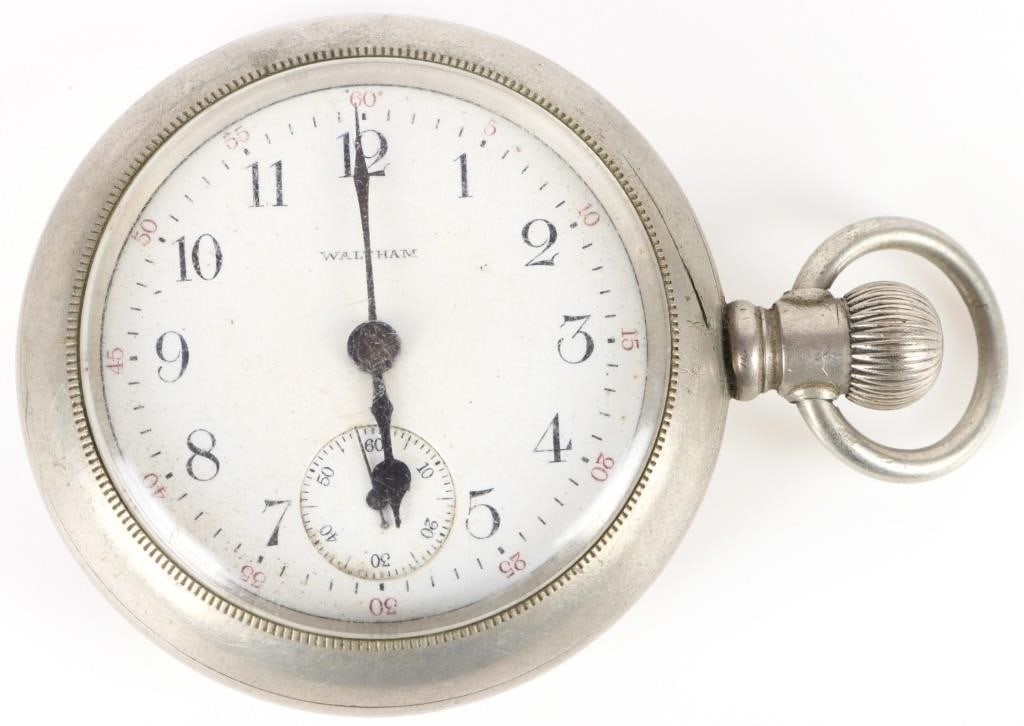 VINTAGE WALTHAM POCKET WATCH MODEL 1883: Waltham pocket watch model 1883 made in 1908. Sterling Silver Pocket Watch Waltham Mens Weight: 149 Grams Condition: Very Fine