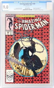 AMAZING SPIDER-MAN #300 CGC 9.0- 1ST APP OF VENOM: Marvel Amazing Spider-Man #300 CGC 9.0 white pages. First appearance of Venom. First issue inked by Todd MacFarlane.Condition: CGC 9.0 Comic books Marvel Modern Age (1985-Present) Graded and Slabbed