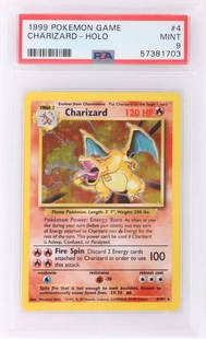 1999 POKEMON GAME CHARIZARD-HOLO #4 PSA 9 MINT: 1999 Pokemon Game Charizard-Holo #4 PSA 9 Mint.Condition: PSA 9 Mint. Non-sports cards Graded and Slabbed