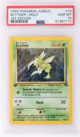 1999 POKEMON JUNGLE SCYTHER-HOLO 1ST ED PSA 10 GM