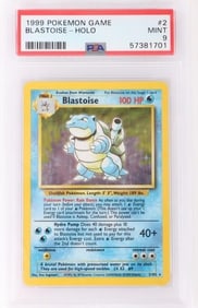 1999 POKEMON GAME BLASTOISE-HOLO #2 PSA 9 MINT