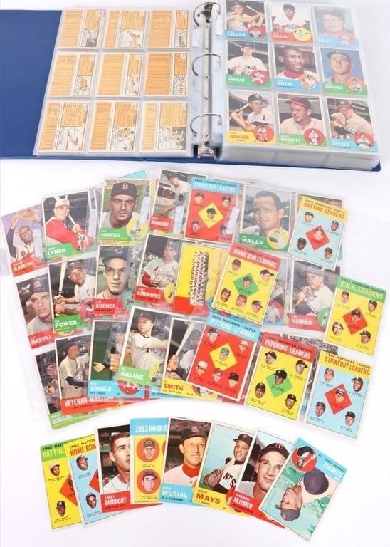 1963 TOPPS NEAR COMPLETE BASEBALL SET (523/576) (1 of 6)