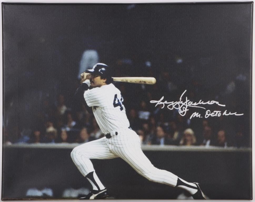 SIGNED REGGIE JACKSON SWING STILLSHOT CANVAS (1 of 3)