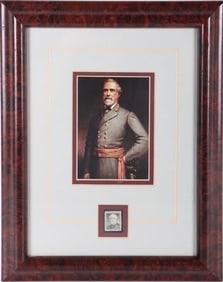 SCOTT STAMP #1049 ROBERT E. LEE 30Â? & PRINT FRAMED