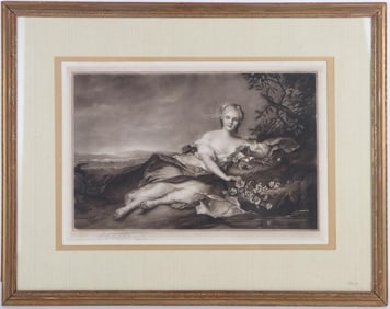 S. EDWARDS AFTER NATTIER SIGNED & FRAMED ENGRAVING