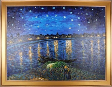 VAN GOGH 'STARRY NIGHT OVER THE RHONE' OIL AFTER