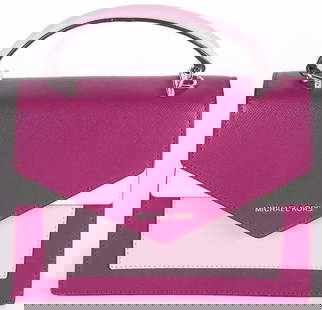MICHAEL KORS LUDLOW LEATHER SATCHEL BAG (NWT): Michael Kors Women's Purple/Pink Ludlow leather flap satchel/handbag. Bag is completely new with tags.Size: 9 X 4 X 8"Condition: New with tags. See images.