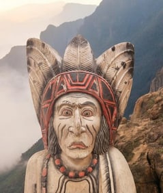 6.5 FT NATIVE AMERICAN CIGAR SHOP WOODEN STATUE