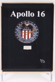 RARE APOLLO 16 MOON DUST VELCRO LUCITE DISPLAY 3/3