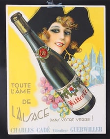 ANTIQUE TOUTE L'AME DE L'ALSACE WINE SIGN