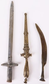 ASSORTED SWORD SHAPED LETTER OPENERS - (3)