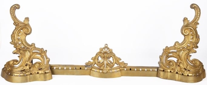 ANTIQUE FRENCH ANDIRON DECORATIVE GILDED PIECES