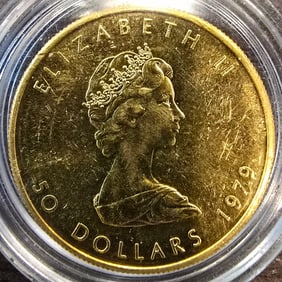 1979 $50 .999 FINE GOLD MAPLE 1 OZ BULLION COIN