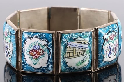 ANTIQUE VINTAGE PERSIAN HAND PAINTED BRACELET