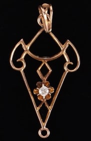 10K YELLOW GOLD DIAMOND LADIES PENDANT