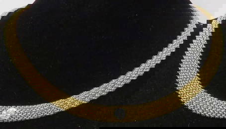TIFFANY & CO 18K GOLD DIAMOND MESH CHOKER