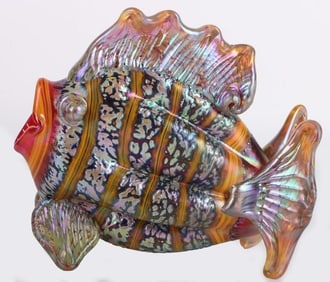 SABINO ART GLASS OPALESCENT FISH FIGURINE