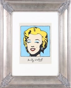 AFTER A. WARHOL 'MARILYN MONROE' OIL FRAMED