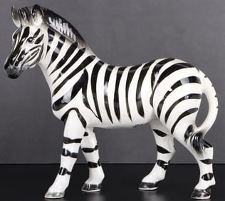 VINTAGE NIPPON HAND PAINTED STANDING ZEBRA