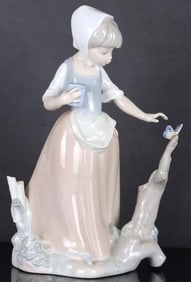 RETIRED NAO BY LLADRO GIRL WITH BUTTERFLIES