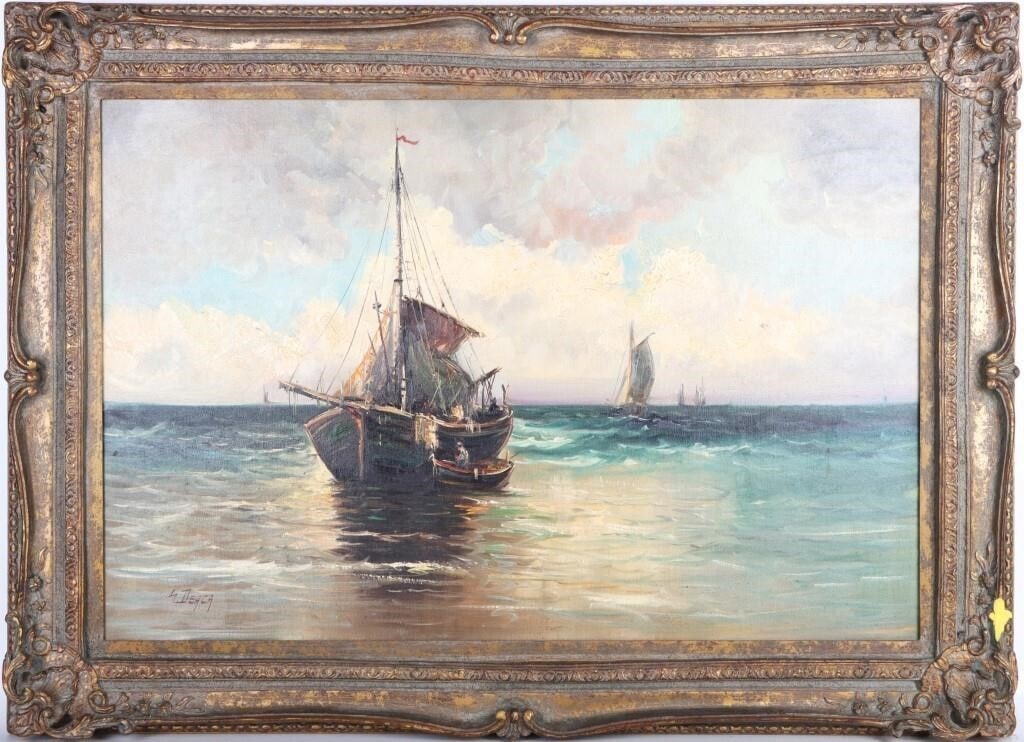 GEORGE DEACA ORIGINAL OIL SHIP PAINTING (1 of 4)