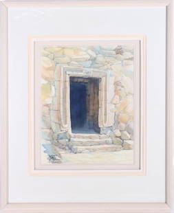 1993 DIANE CLAPP BARTZ 'THE PASSAGE' WATERCOLOR: 1993 Diane Clapp Bartz( New Orleans) "The Passage" watercolor framed and signed w/ a certificate about the beautiful painting. As a member of an artistically gifted family, Diane began painting earnes