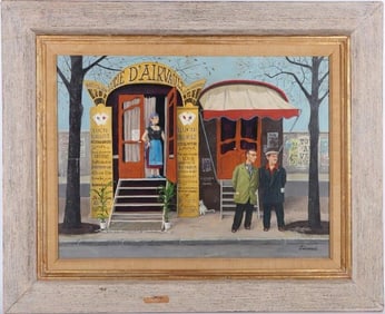 ROBERT SIVARD 'LA VOYANTE' OIL ON BOARD PAINTING