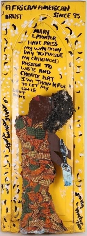 MARY L. PROCTOR 'AFRICAN AMERICAN ART' OIL ON DOOR (1 of 4)