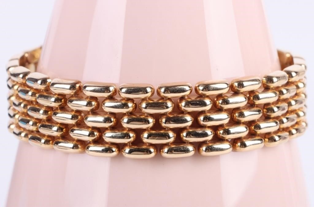 CARLO REZZADORE PANTHER LINK 14K GOLD BRACELET (1 of 3)