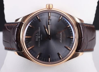 BALL TRAINMASTER 120TH ANNIVERSARY GOLD WRISTWATCH