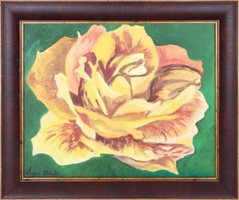 AFTER GEORGIA O'KEEFFE GOLD ROSE OIL ON CANVAS