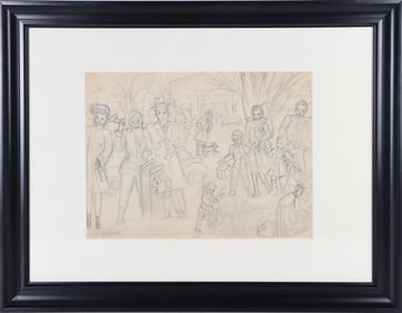 D. BURLIUK PENCIL ON PAPER FRAMED IN THE MANNER OF