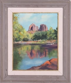 S. BROOKS OIL ON CANVAS DEPICTING SEDONA BUTTES
