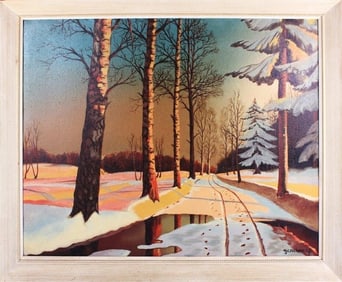 H.G. CZECHOWICZ TEMPERA ORIGINAL FOREST PAINTING