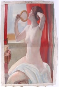 ORIGINAL STANISLAV REMBSKI NUDE WOMAN PAINTING