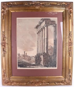 LUIGI ROSSINI 'AVANZI DEL TEMPIO...' ETCHING PRINT
