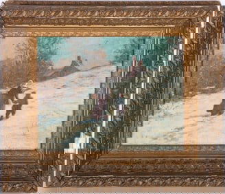 ORIGINAL JAMES HAGAMAN OIL SNOW PAINTING