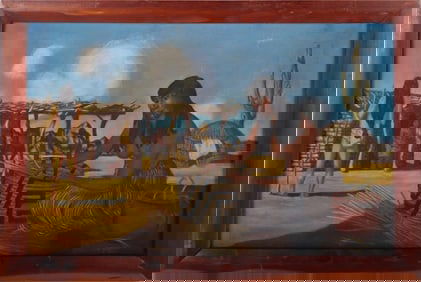 J. WIELAND 1943 ORIGNAL NATIVE AMERICAN PAINTING