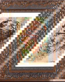 ELAINE DE KOONING MIXED MEDIA PORTRAIT MANNER OF