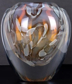 CHRIS HEILMAN SILVER GLASS PAPERWEIGHT VASE