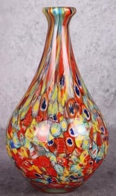 ITALIAN MURANO GLASS MULTI-COLORED HANDMADE VASE