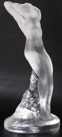 LALIQUE DANSEUSE BRAS LEVES FROSTED GLASS STATUE