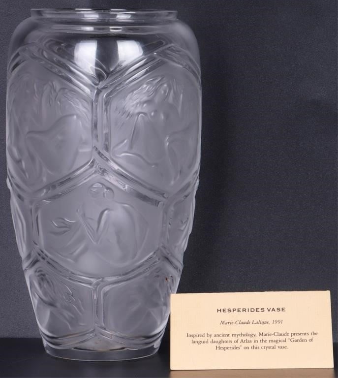 LALIQUE CRYSTAL HESPERIDES CLEAR VASE (1 of 9)