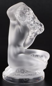 LALIQUE NUDE LADY 'FLOREAL' FROSTED GLASS STATUE