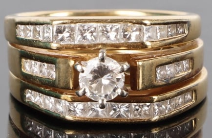 2.33CTW DIAMOND 18K YELLOW GOLD LADIES RING