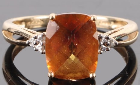 3.0CT BI-COLOR SAPPHIRE & DIAMOND 10K GOLD RING