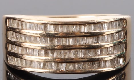 14K YELLOW GOLD CHANNEL DIAMOND UNISEX RING